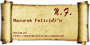 Mazurek Felicián névjegykártya